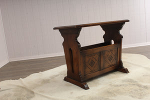 English Oak Occasional Table/Magazine Holder