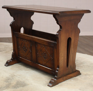 English Oak Occasional Table/Magazine Holder