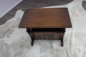 English Oak Occasional Table/Magazine Holder