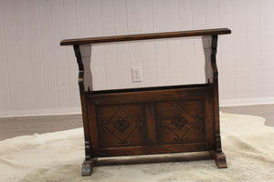 English Oak Occasional Table/Magazine Holder