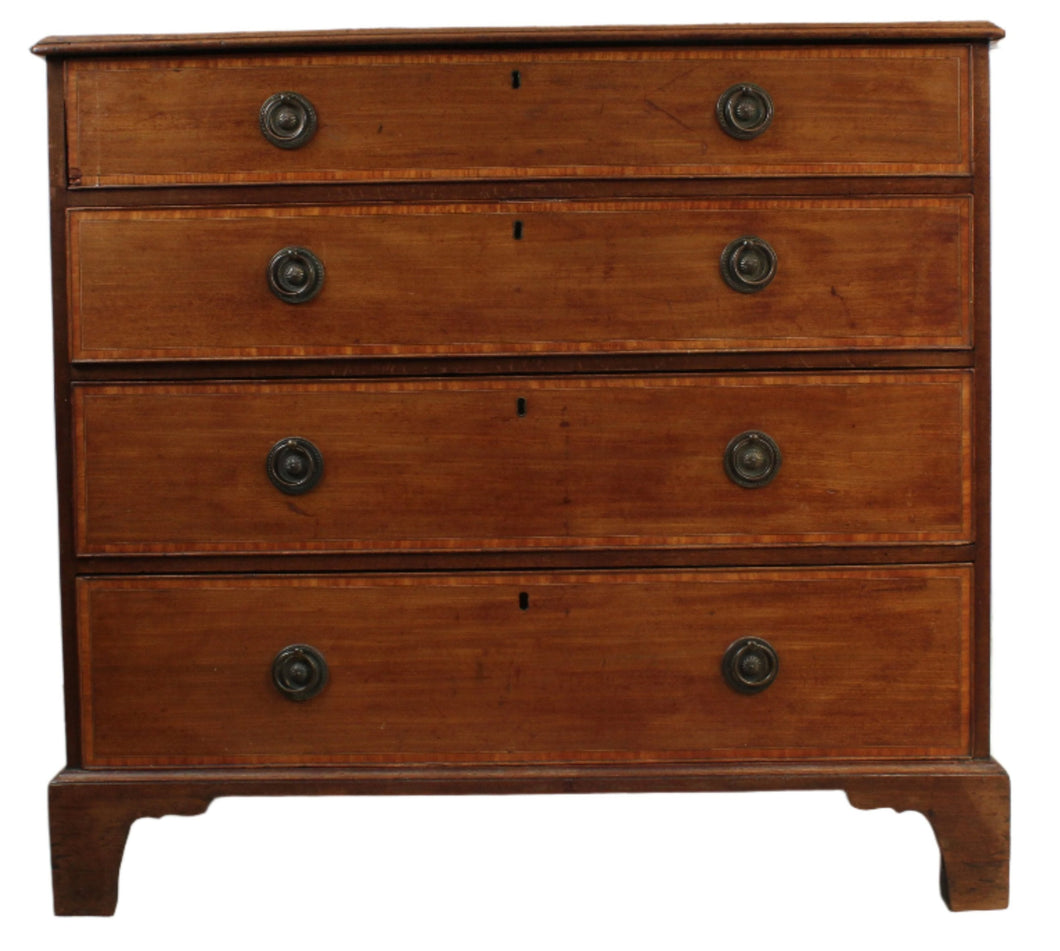 English Marquetry Four Drawer Chest c.1890