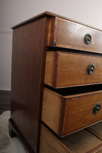 English Marquetry Four Drawer Chest c.1890