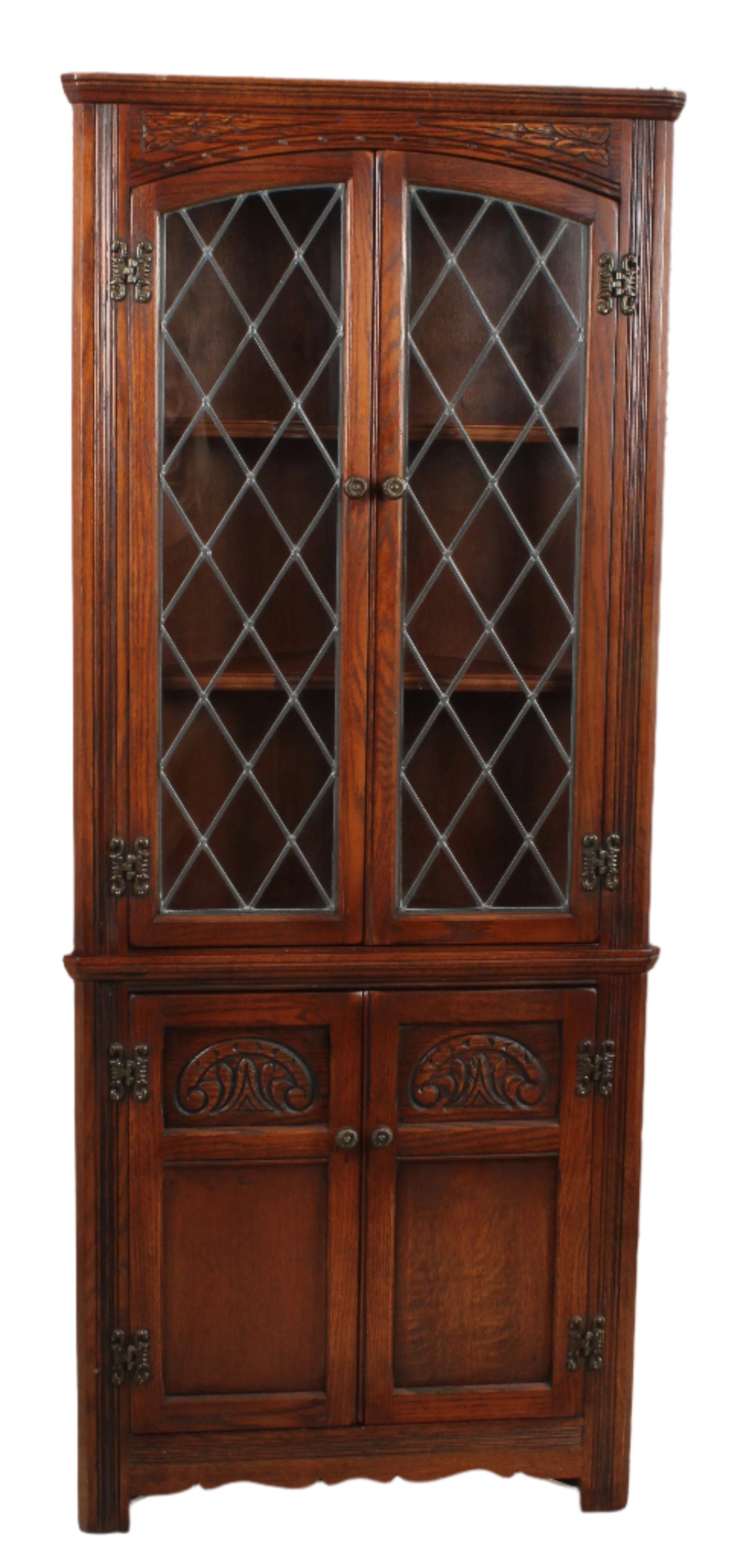 English Oak Corner Cabinet