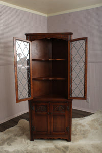 English Oak Corner Cabinet