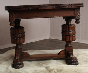 English Oak Drawleaf Table c.1920