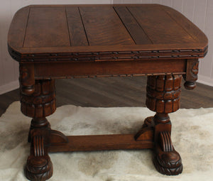 English Oak Drawleaf Table c.1920