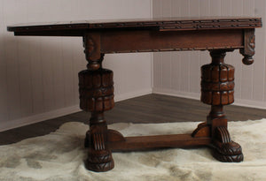 English Oak Drawleaf Table c.1920