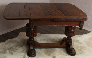 English Oak Drawleaf Table c.1920