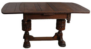 English Oak Drawleaf Table c.1920