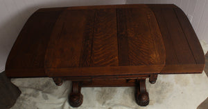 English Oak Drawleaf Table c.1920