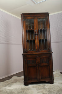 English Oak Corner Cabinet