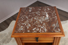 Load image into Gallery viewer, French Marble Top Fruitwood Chevet c.1890