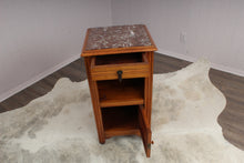 Load image into Gallery viewer, French Marble Top Fruitwood Chevet c.1890