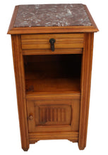 Load image into Gallery viewer, French Marble Top Fruitwood Chevet c.1890