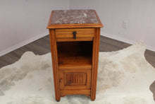 Load image into Gallery viewer, French Marble Top Fruitwood Chevet c.1890