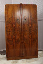 Load image into Gallery viewer, English Burl Walnut Fitted Wardrobe c.1930