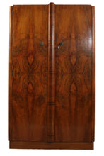 Load image into Gallery viewer, English Burl Walnut Fitted Wardrobe c.1930