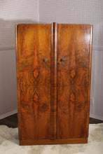 Load image into Gallery viewer, English Burl Walnut Fitted Wardrobe c.1930