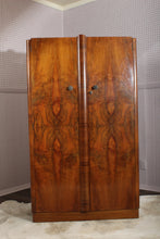 Load image into Gallery viewer, English Burl Walnut Fitted Wardrobe c.1930