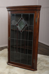 English Oak Hanging Corner Cabinet c.1900