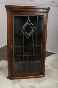 English Oak Hanging Corner Cabinet c.1900