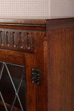 Load image into Gallery viewer, English Oak Leaded Glass Bookcase