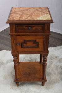 French Oak Marble Top Chevet c.1880