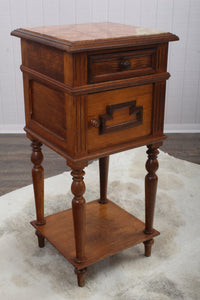 French Oak Marble Top Chevet c.1880