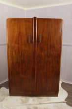 Load image into Gallery viewer, English Art Deco Burl Walnut Wardrobe c.1930