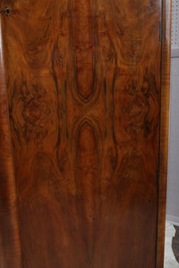 English Art Deco Burl Walnut Wardrobe c.1930