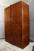 Load image into Gallery viewer, English Art Deco Burl Walnut Wardrobe c.1930