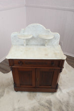 Load image into Gallery viewer, Eastlake Walnut Marble Top Cabinet c.1890