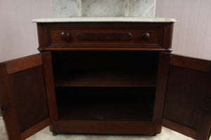 Eastlake Walnut Marble Top Cabinet c.1890