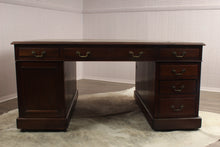 Load image into Gallery viewer, English Mahogany Tooled Leather Top Partners Desk c.1900