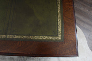 English Mahogany Tooled Leather Top Partners Desk c.1900