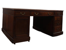 Load image into Gallery viewer, English Mahogany Tooled Leather Top Partners Desk c.1900