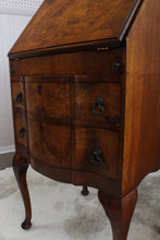 Load image into Gallery viewer, English Burl Walnut Fall Front Desk c.1900