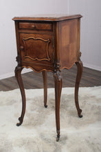 Load image into Gallery viewer, French Walnut Marble Top Chevet c.1890