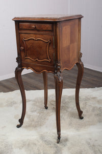 French Walnut Marble Top Chevet c.1890