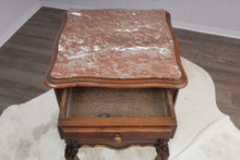 Load image into Gallery viewer, French Walnut Marble Top Chevet c.1890