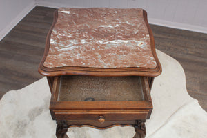 French Walnut Marble Top Chevet c.1890