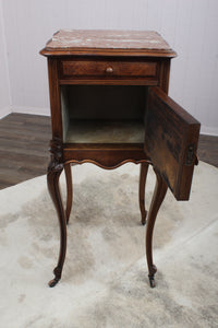 French Walnut Marble Top Chevet c.1890