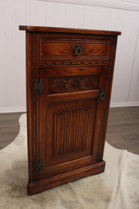 English Oak Corner Cabinet