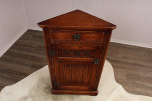 English Oak Corner Cabinet