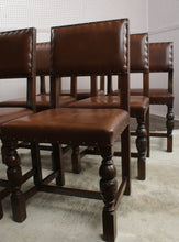 Load image into Gallery viewer, English Leather Chairs set of 6