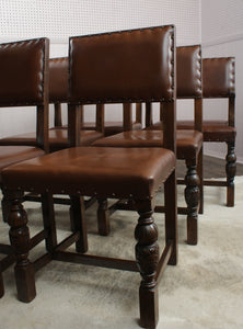 English Leather Chairs set of 6