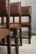 Load image into Gallery viewer, English Leather Chairs set of 6