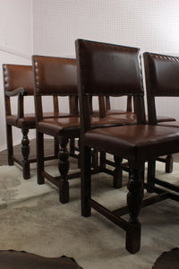 English Leather Chairs set of 6