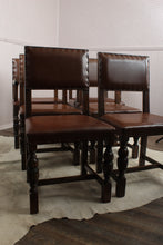 Load image into Gallery viewer, English Leather Chairs set of 6