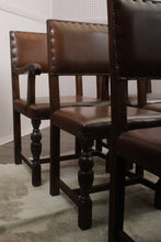 Load image into Gallery viewer, English Leather Chairs set of 6